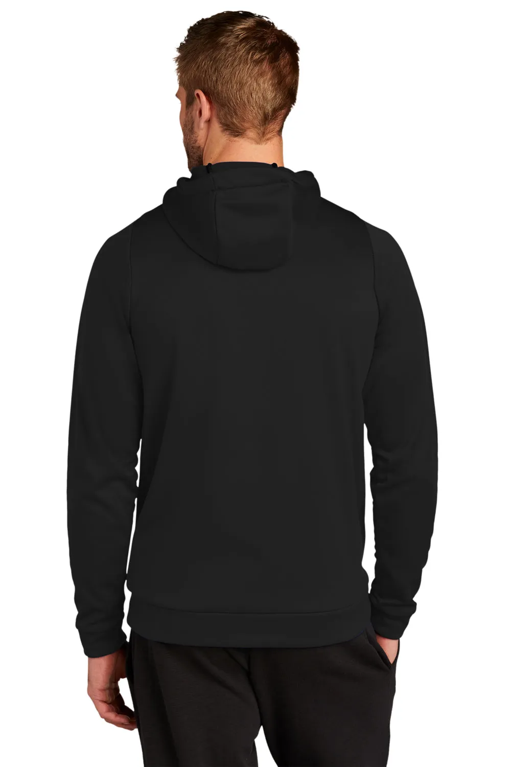 Nike Mens Therma-Fit Moisture Wicking Fleece Hooded Sweatshirt Hoodie w/ Pouch Pocket - Team Black