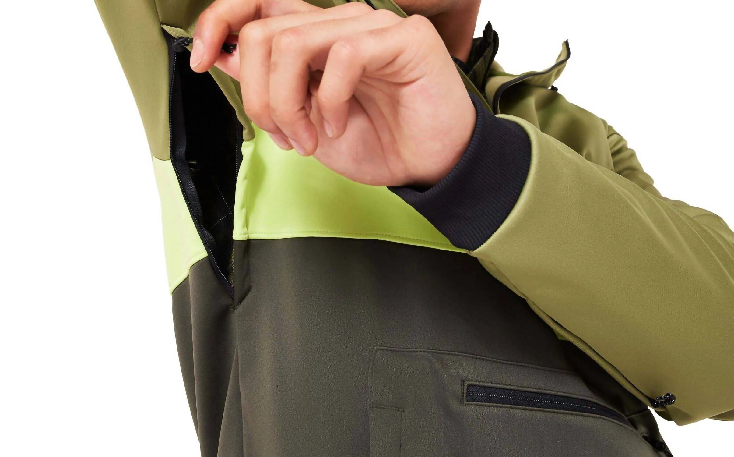 Nose Grab Softshell Hoodie In New Dark Brush/fern
