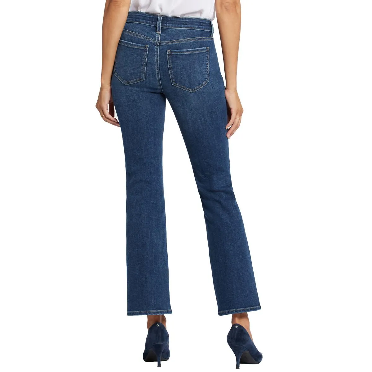 NYDJ Womens Barbara Slit Denim Bootcut Jeans