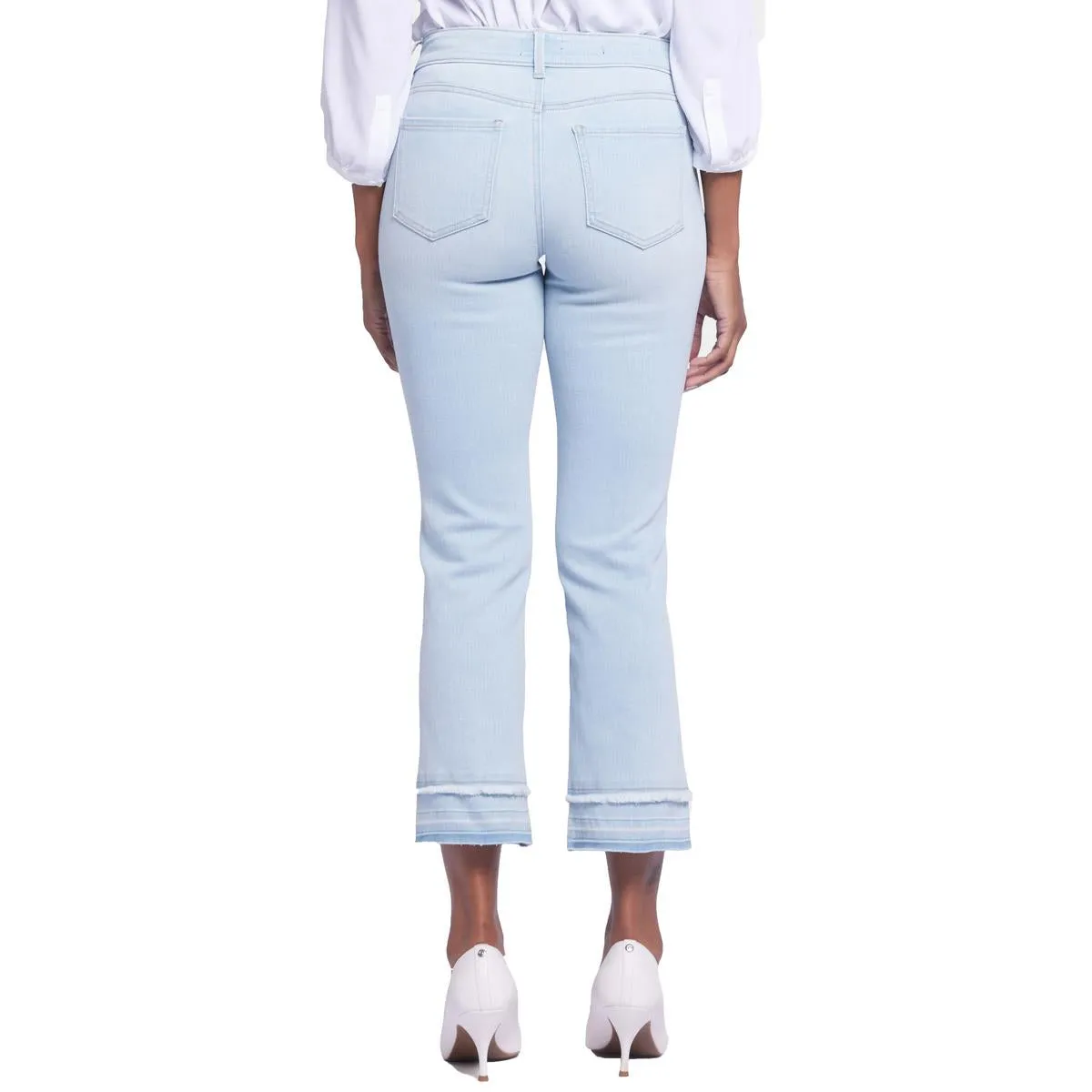 NYDJ Womens Marilyn Raw Hem Denim Straight Leg Jeans