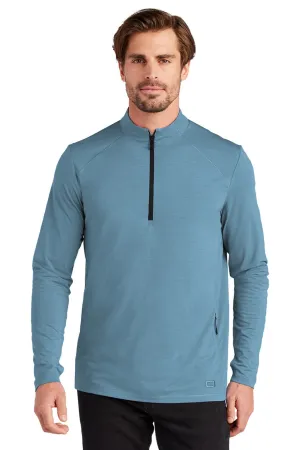 Ogio Mens Motion Moisture Wicking 1/4 Zip Sweatshirt w/ Pocket - Mist Blue