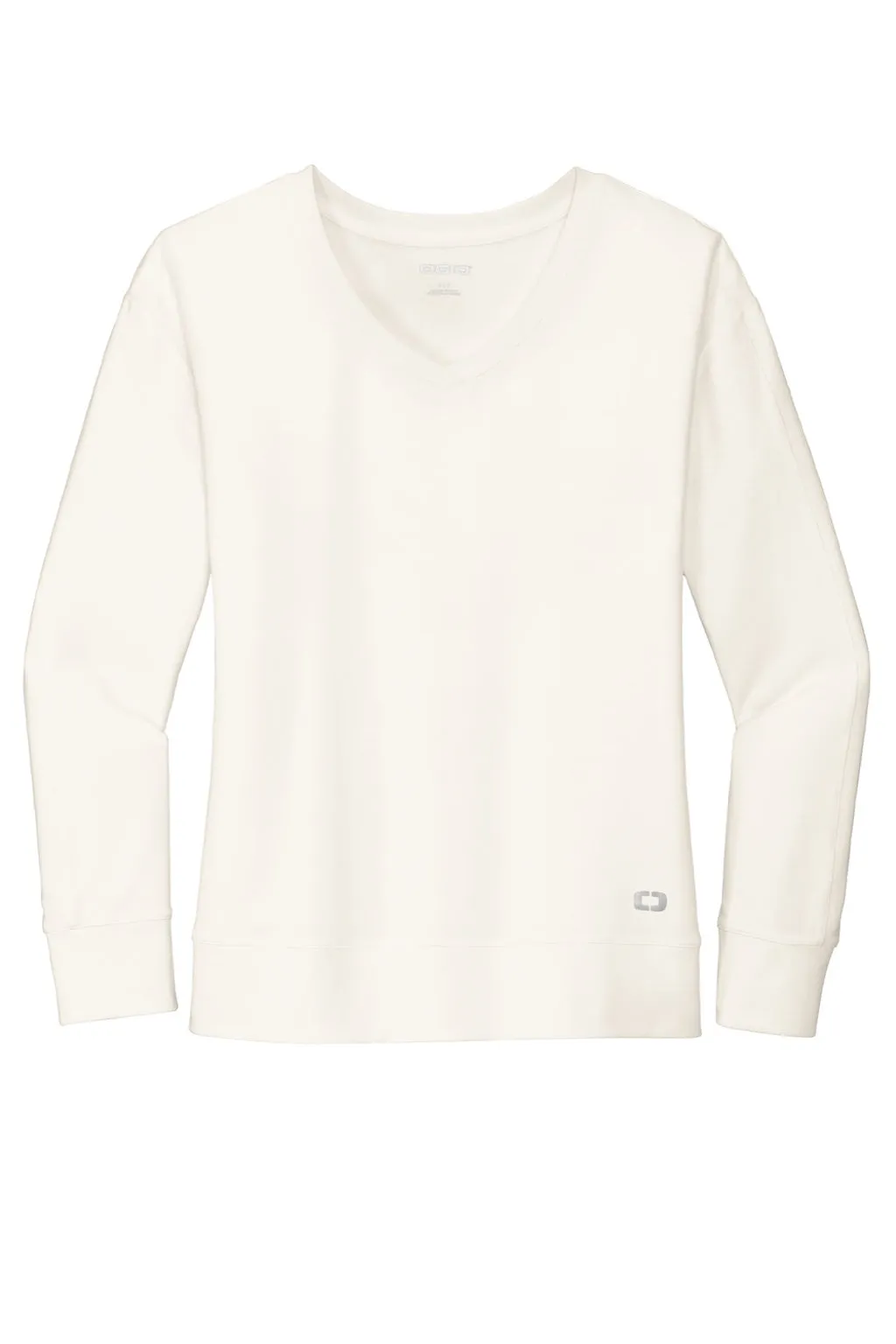 Ogio Womens Luuma Flex V-Neck Sweatshirt - Ivory Snow White