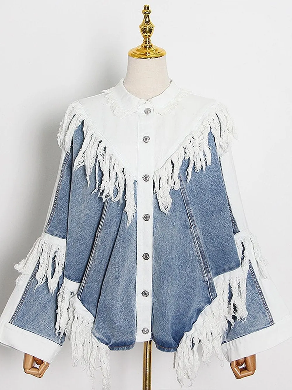 Patchwork Tassel Denim Jacket