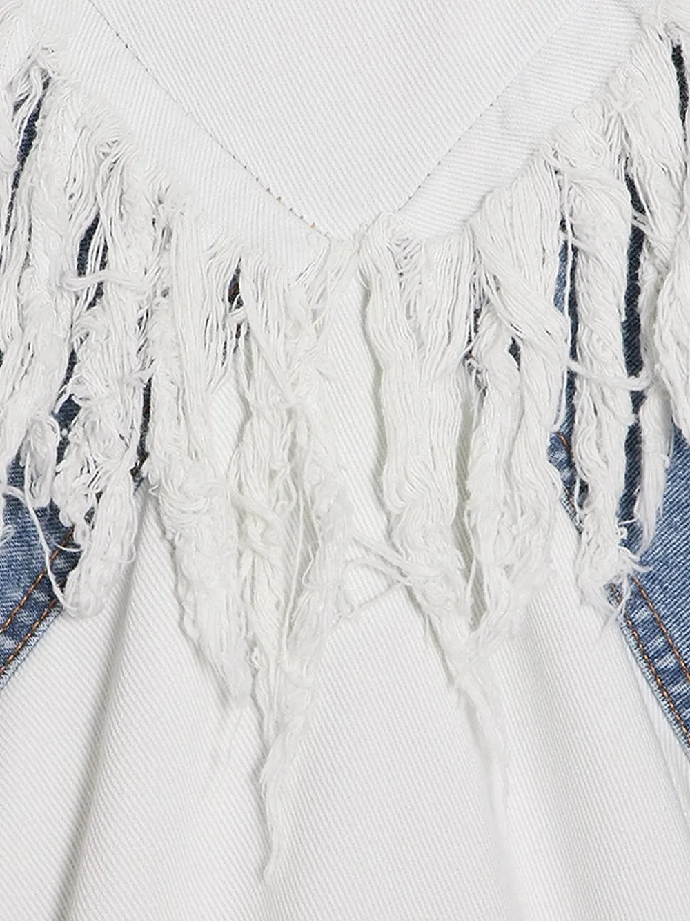 Patchwork Tassel Denim Jacket