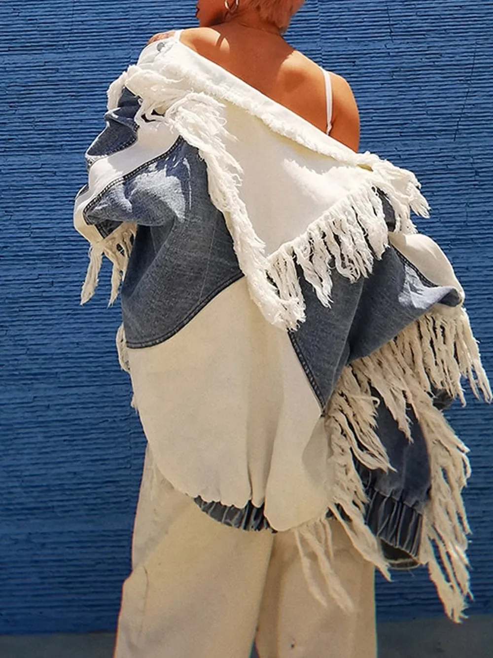 Patchwork Tassel Denim Jacket