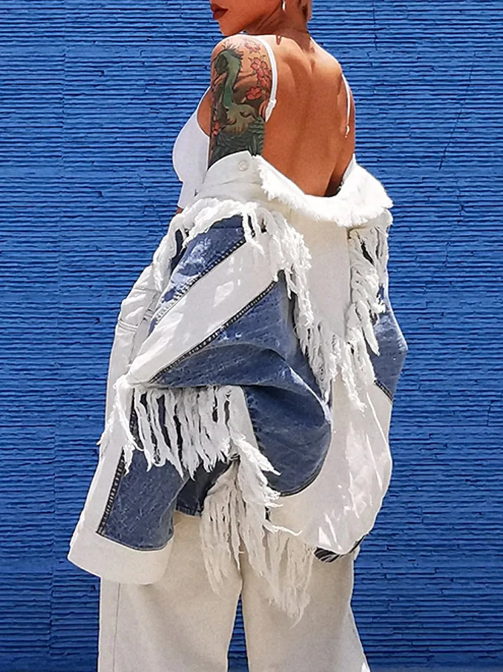 Patchwork Tassel Denim Jacket