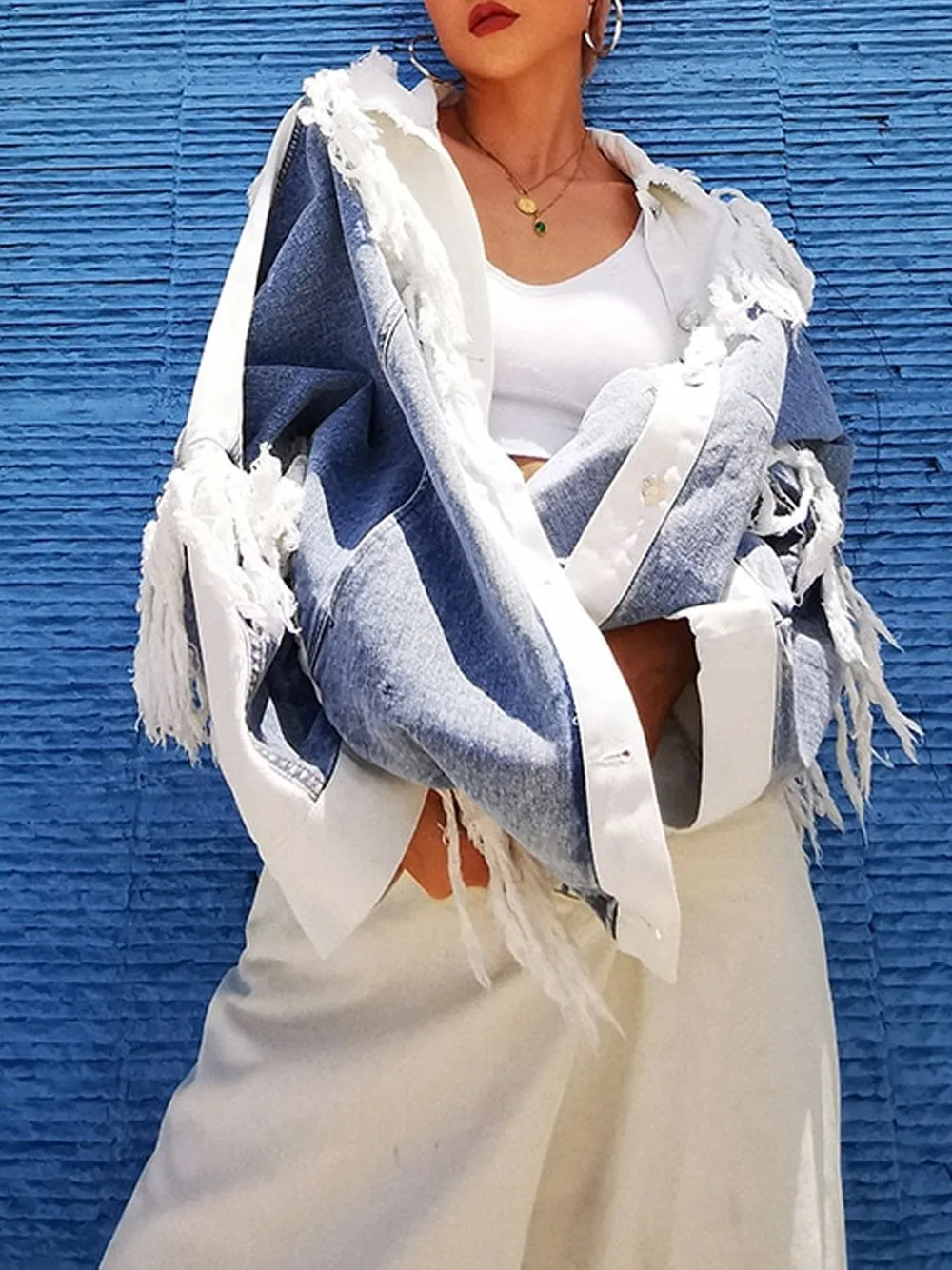 Patchwork Tassel Denim Jacket