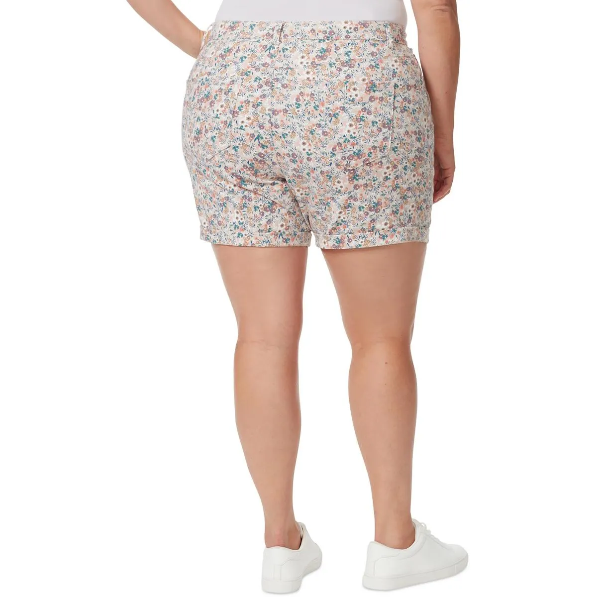 Plus Amanda Womens Flex Denim Classic Rise Denim Shorts
