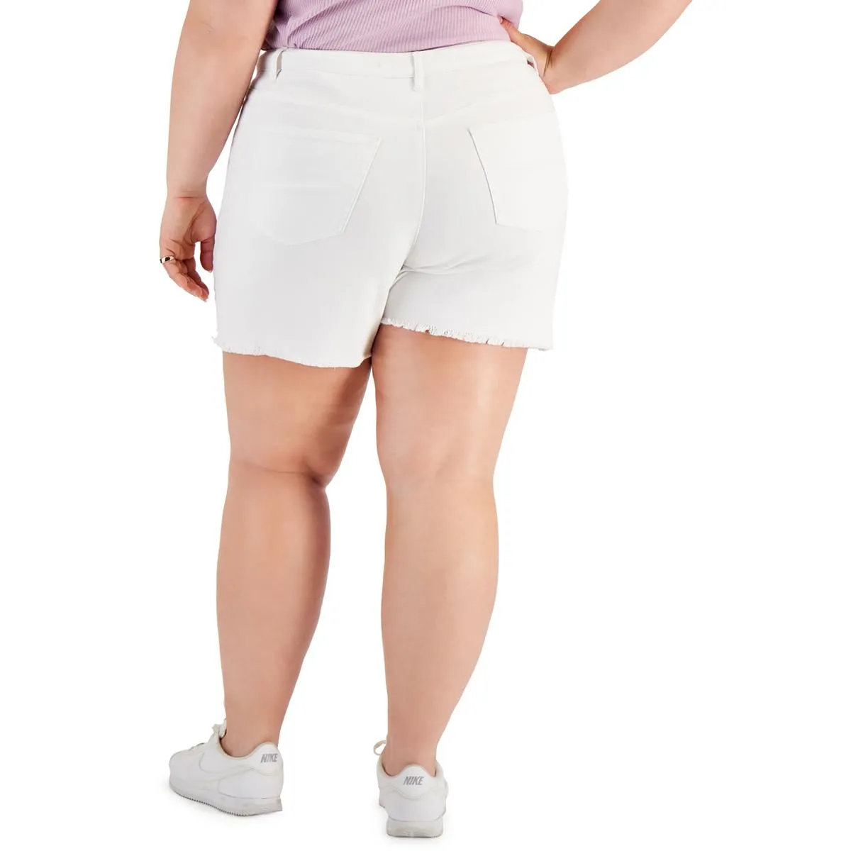 Plus Womens High Rise Denim Denim Shorts