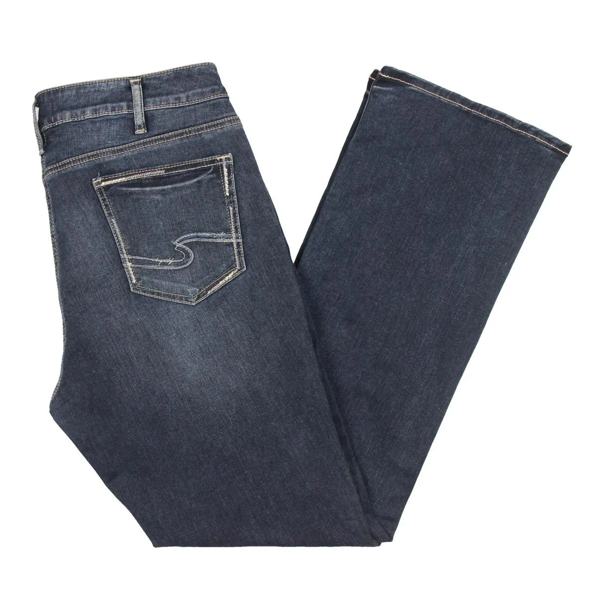 Plus Womens Mid-Rise Faded Bootcut Jeans