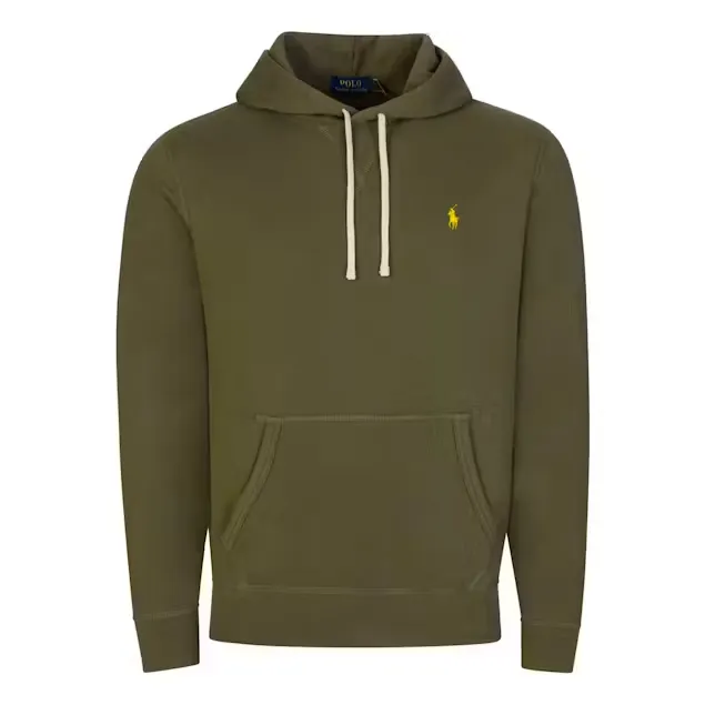 Polo Ralph Lauren Hoodie Men's Medium Dark Sage Fleece Lined Pullover APP1047