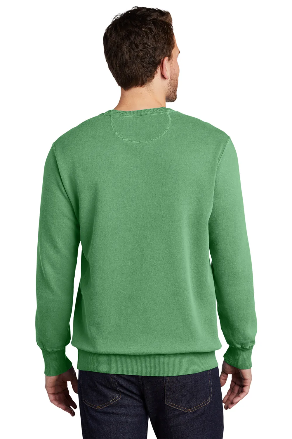 Port & Company Mens Beach Wash Fleece Crewneck Sweatshirt - Safari Green