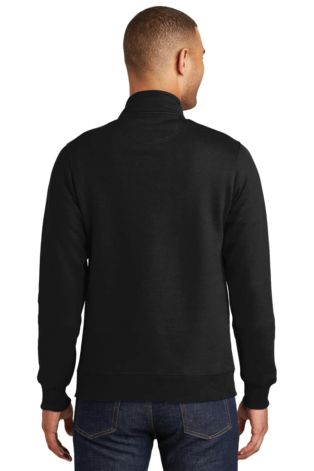 Port & Company Mens Fan Favorite Fleece 1/4 Zip Sweatshirt - Jet Black