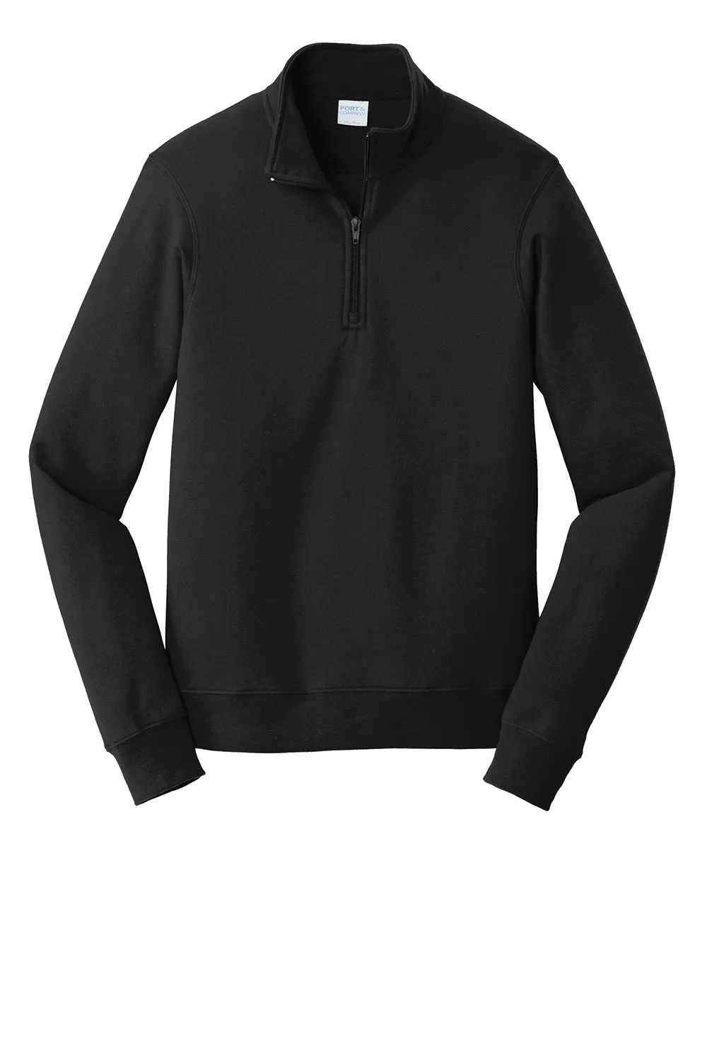 Port & Company Mens Fan Favorite Fleece 1/4 Zip Sweatshirt - Jet Black