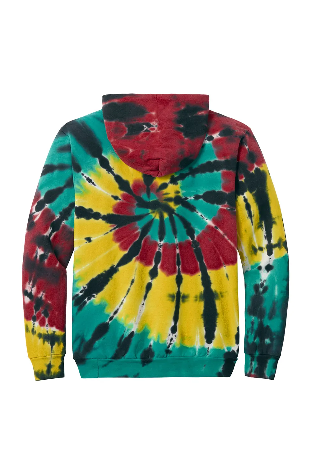 Port & Company Mens Tie-Dye Fleece Hooded Sweatshirt Hoodie w/ Pouch Pocket - Island