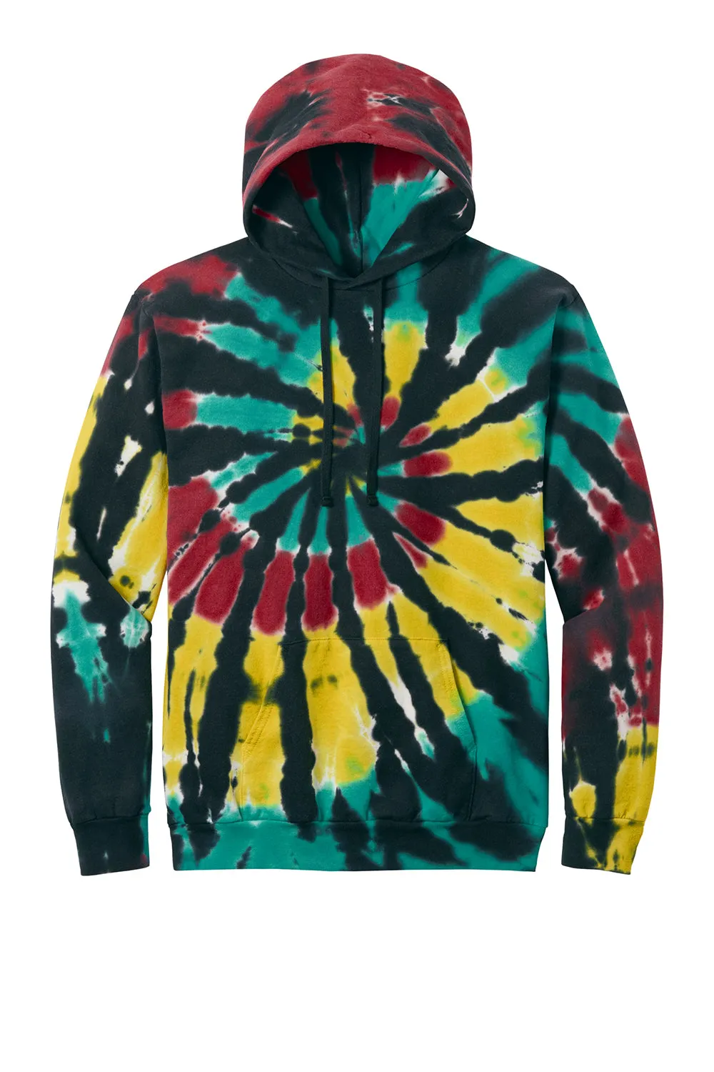 Port & Company Mens Tie-Dye Fleece Hooded Sweatshirt Hoodie w/ Pouch Pocket - Island