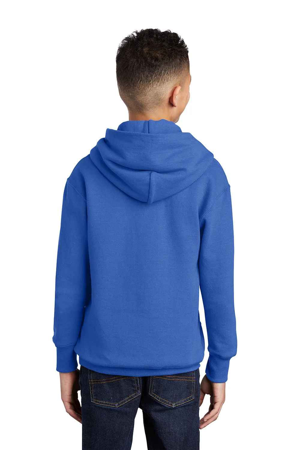 Port & Company Youth Core Pill Resistant Fleece Hooded Sweatshirt Hoodie w/ Pouch Pocket - Royal Blue
