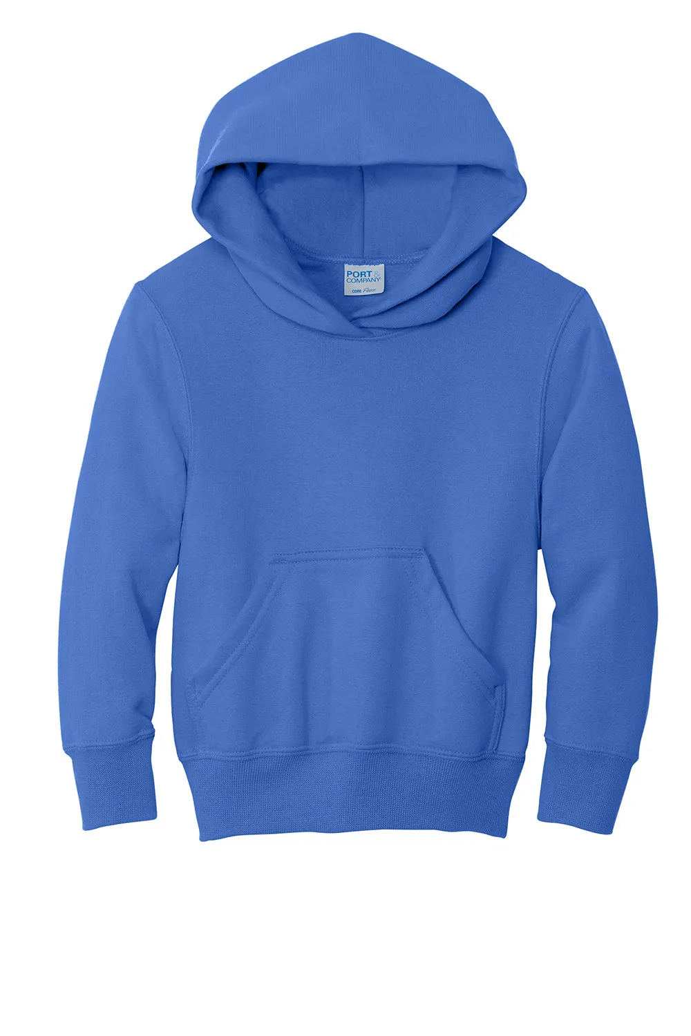 Port & Company Youth Core Pill Resistant Fleece Hooded Sweatshirt Hoodie w/ Pouch Pocket - Royal Blue