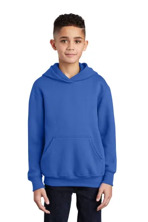 Port & Company Youth Core Pill Resistant Fleece Hooded Sweatshirt Hoodie w/ Pouch Pocket - Royal Blue