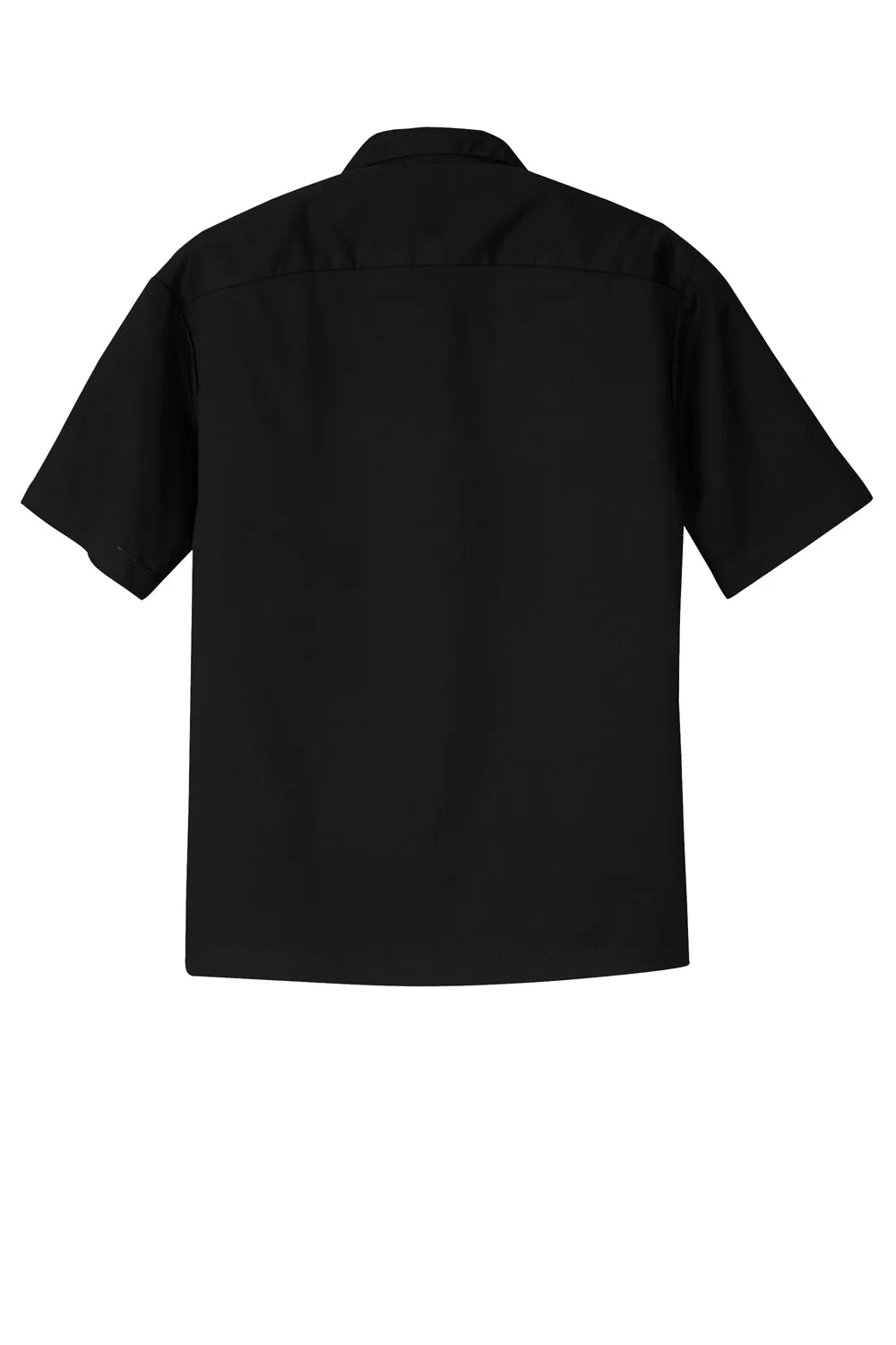 Port Authority Mens Retro Easy Care Wrinkle Resistant Short Sleeve Button Down Camp Shirt - Black/Light Stone - Closeout