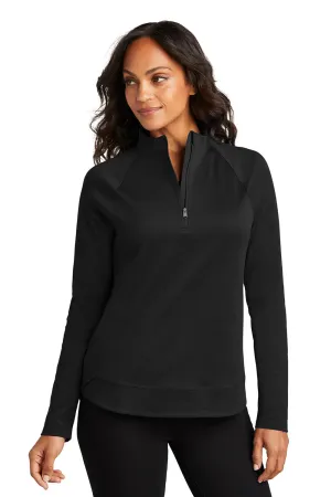 Port Authority Womens C-FREE Cypress Snag Resistant 1/4 Zip Sweatshirt - Deep Black