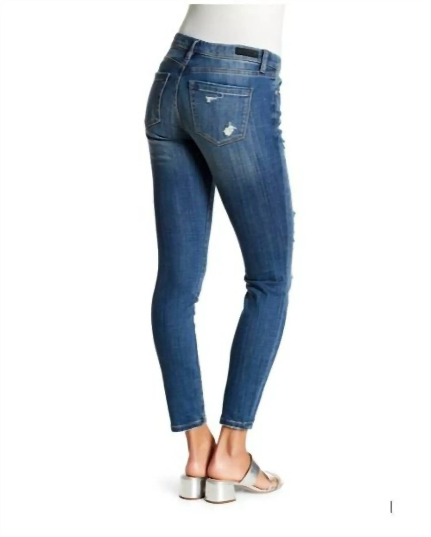 Reade Classic Skinny Distressed Ankle Jean In Blue