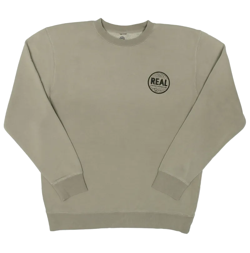 REAL Outer Banks Map Crew Sweatshirt-Cement