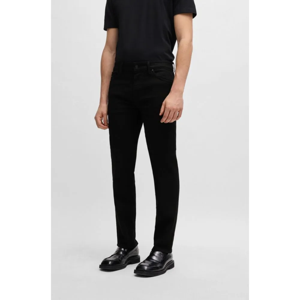 Regular-fit jeans in black-black Italian denim
