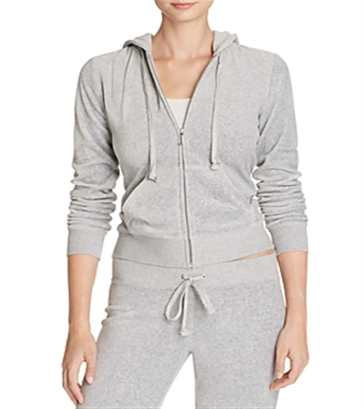 Robertson Velour Hoodie Jacket In Charcoal Gray