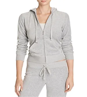 Robertson Velour Hoodie Jacket In Charcoal Gray