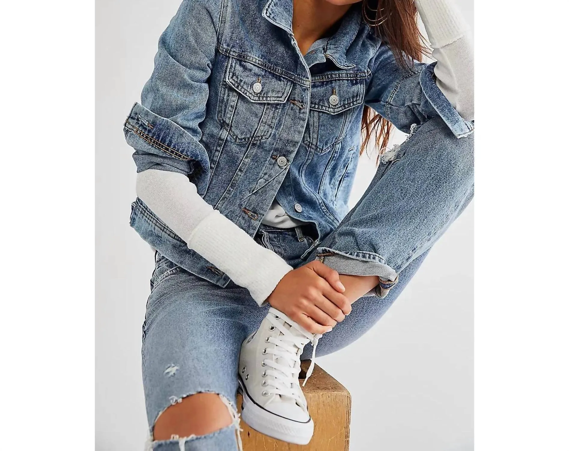 Rumors Denim Jacket In Light Indigo