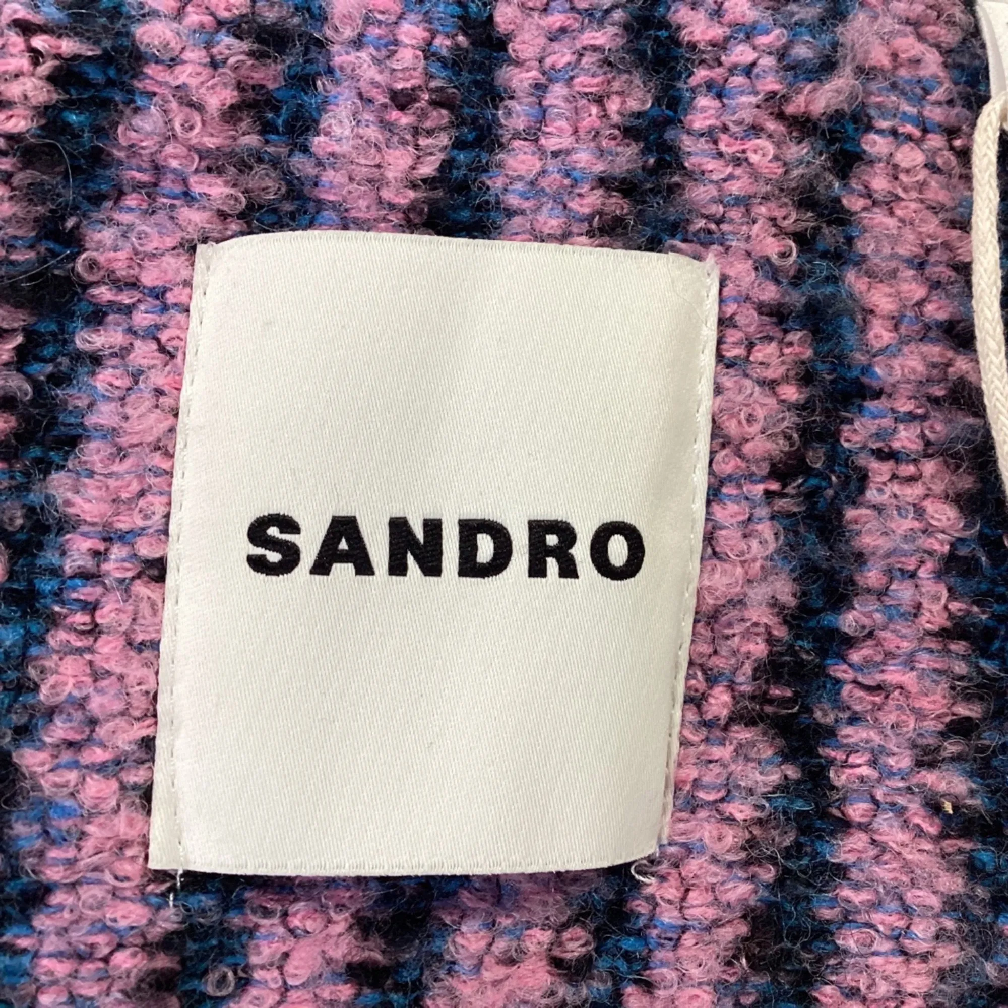 Sandro Paris Gigina Denim Trim Jacket in Multicolor Tweed Wool