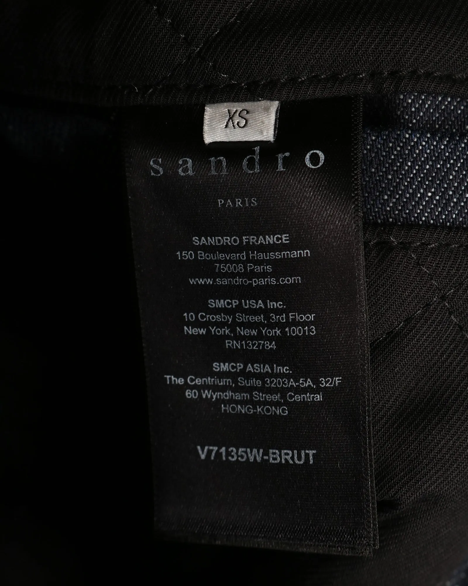 Sandro Paris Shearling Trucker Jacket in Blue Cotton Denim
