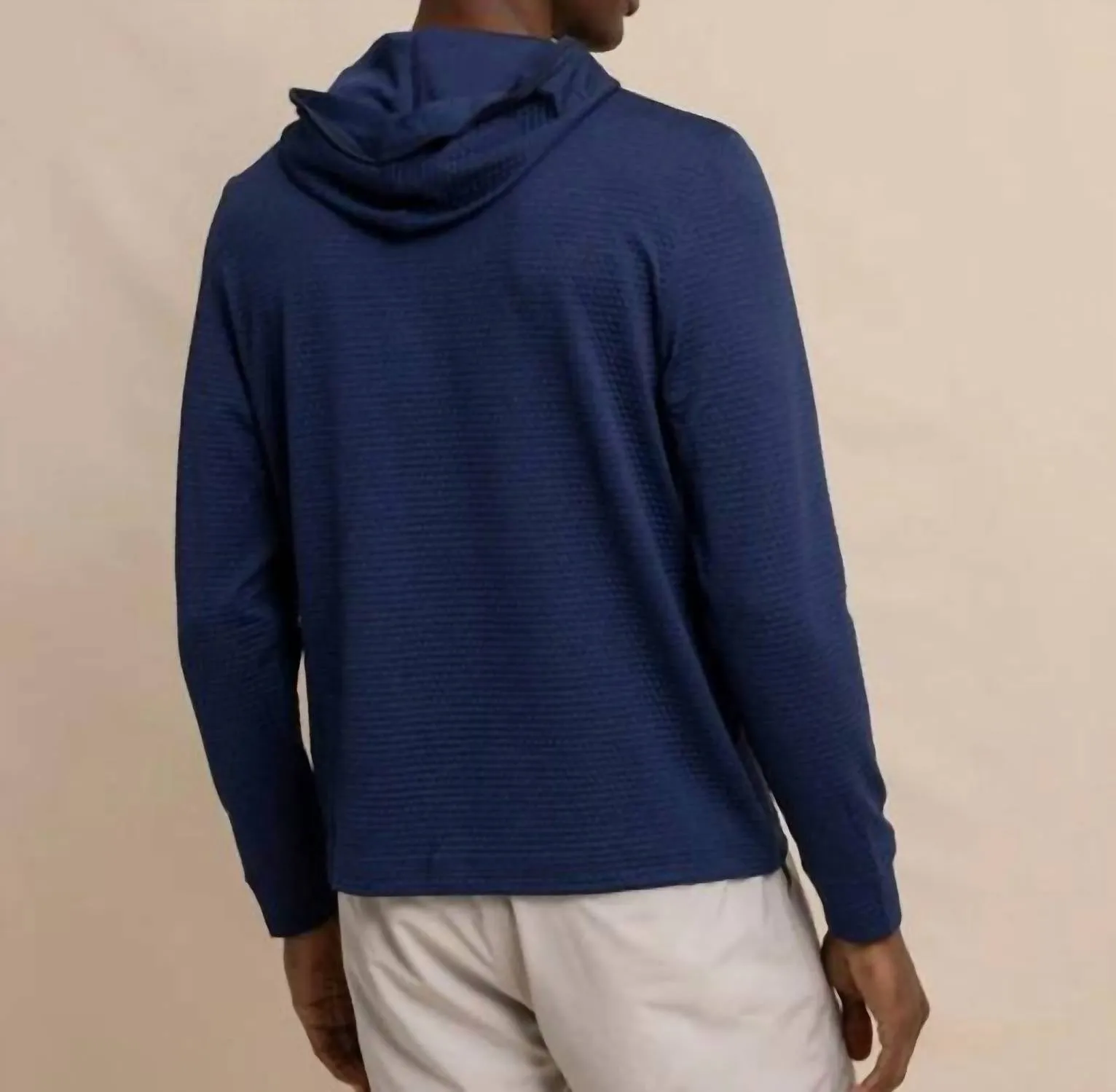 Scuttle Hoodie Performance Quarter Zip In Heather True Navy
