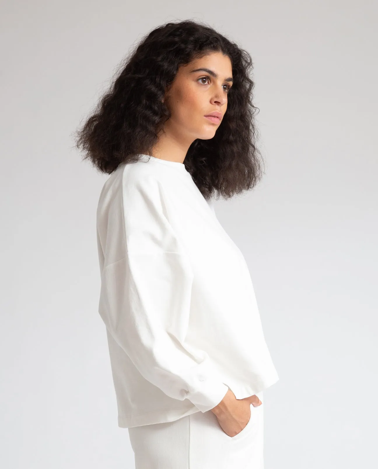 Serenity Organic Cotton Sweatshirt In Ivory