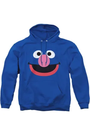 Sesame Street Grover Face Adult Pull Over Hoodie