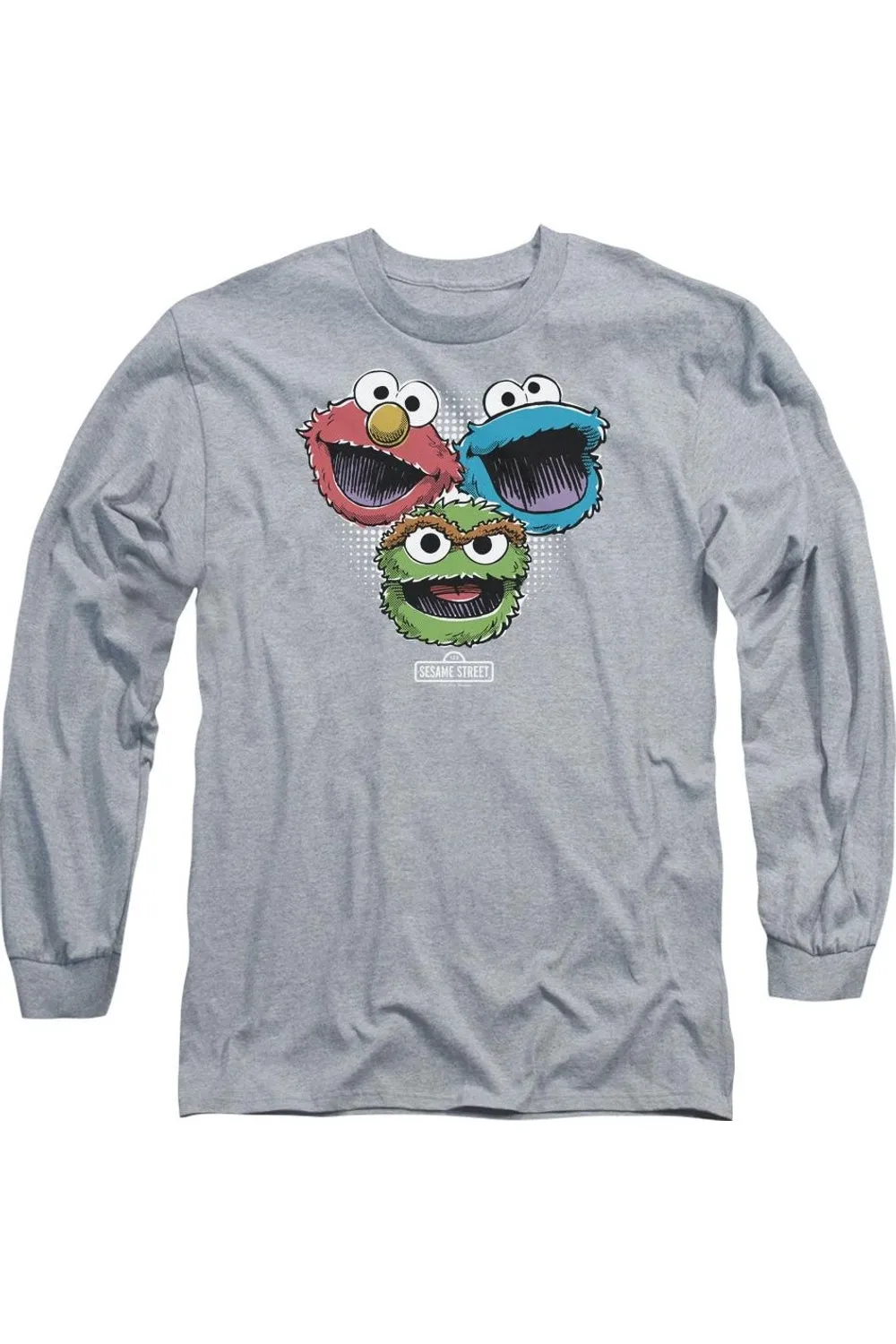 Sesame Street Halftone Heads Long Sleeve Adult Tee / T-Shirt