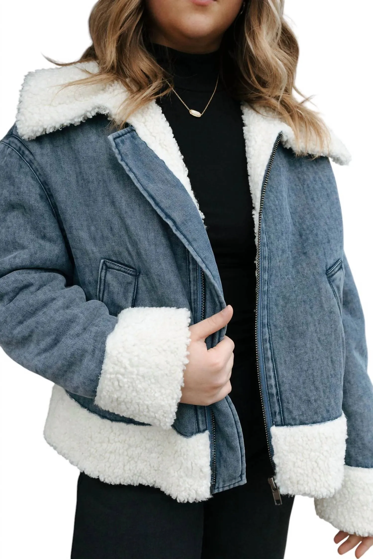 Sherpa Jacket In Denim