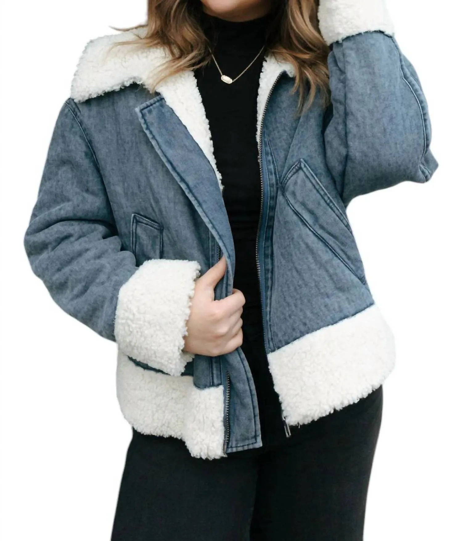 Sherpa Jacket In Denim