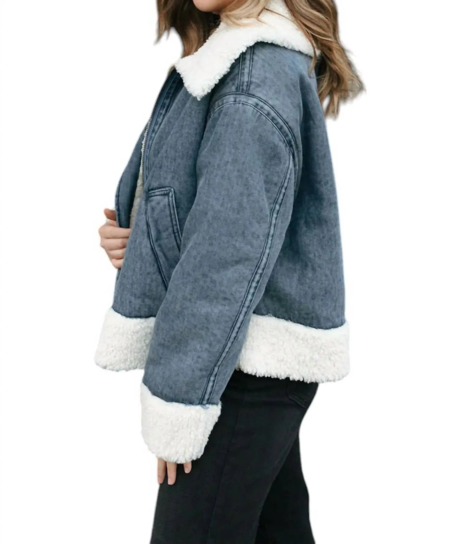 Sherpa Jacket In Denim