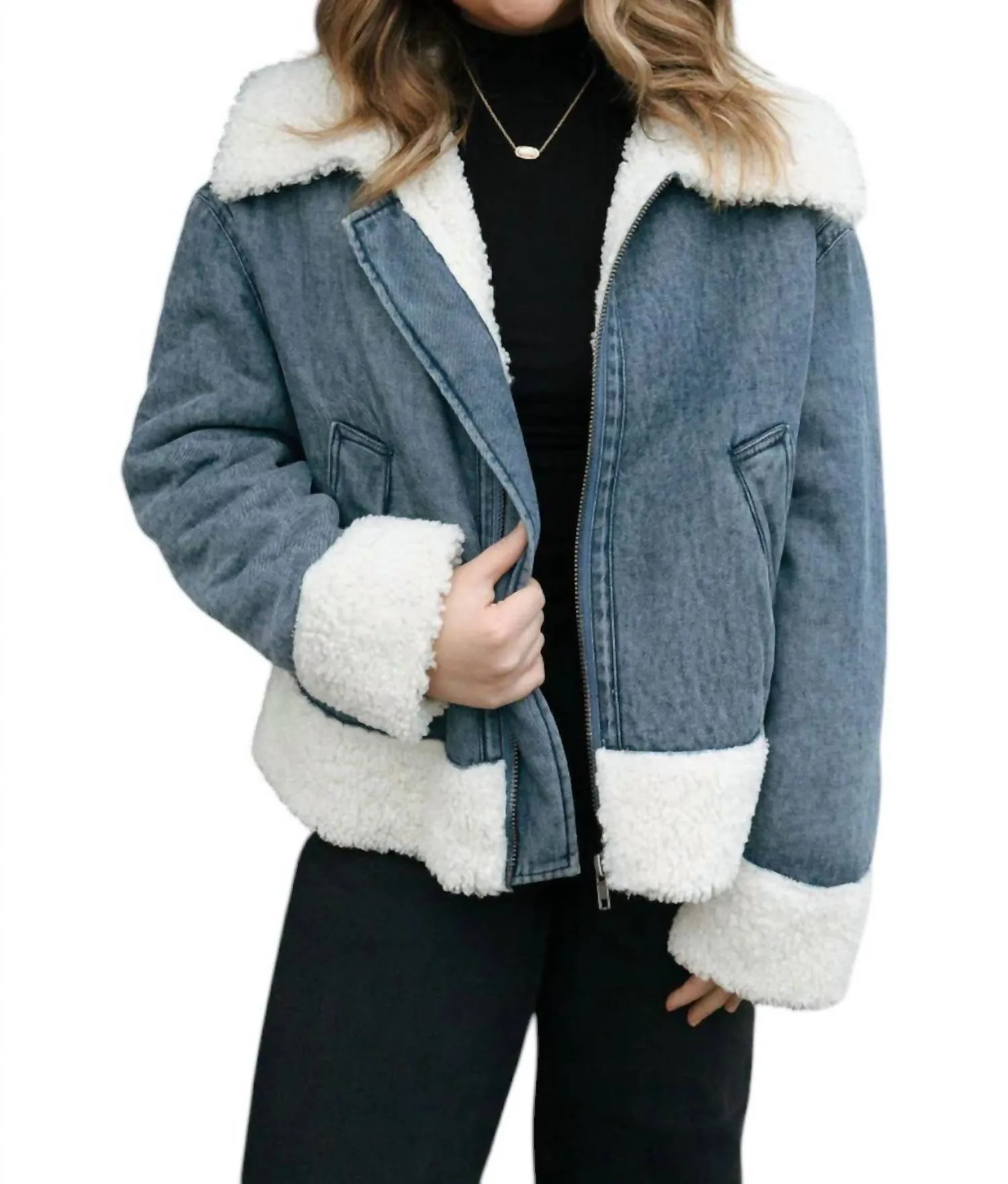 Sherpa Jacket In Denim
