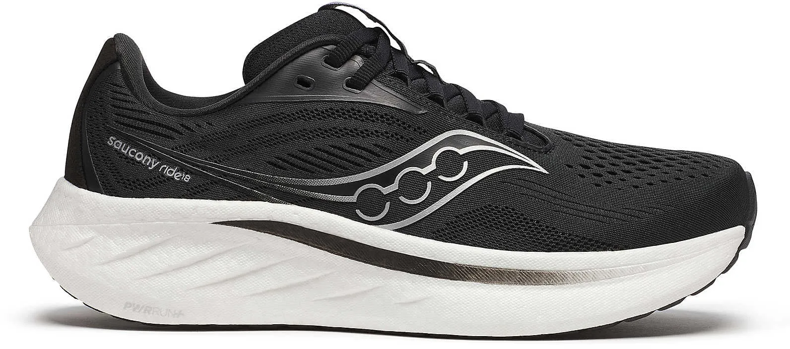 Shoes Saucony Saucony Ride 18 WIDE FIT Womens Running Shoes - Black