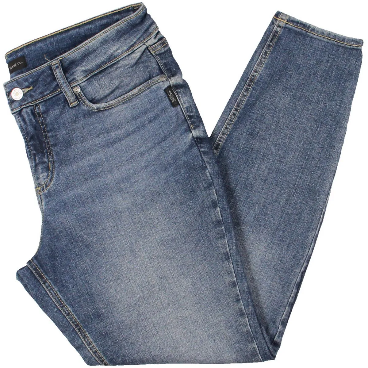 Silver Jeans Co. Womens Mid Rise Curvy Fit Skinny Jeans