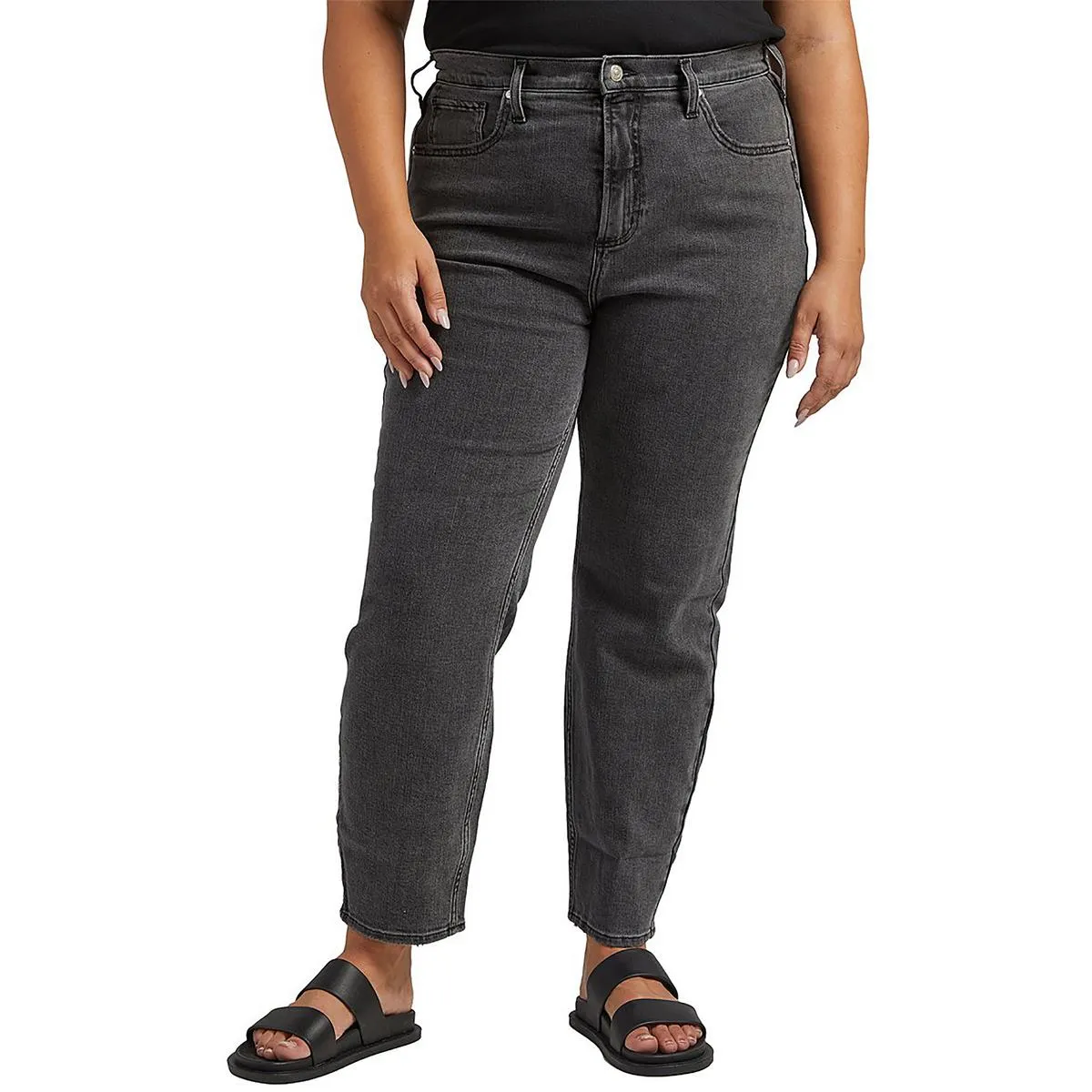 Silver Jeans Co. Womens Plus Highly Desirable High Rise Slim Straight Leg Jeans