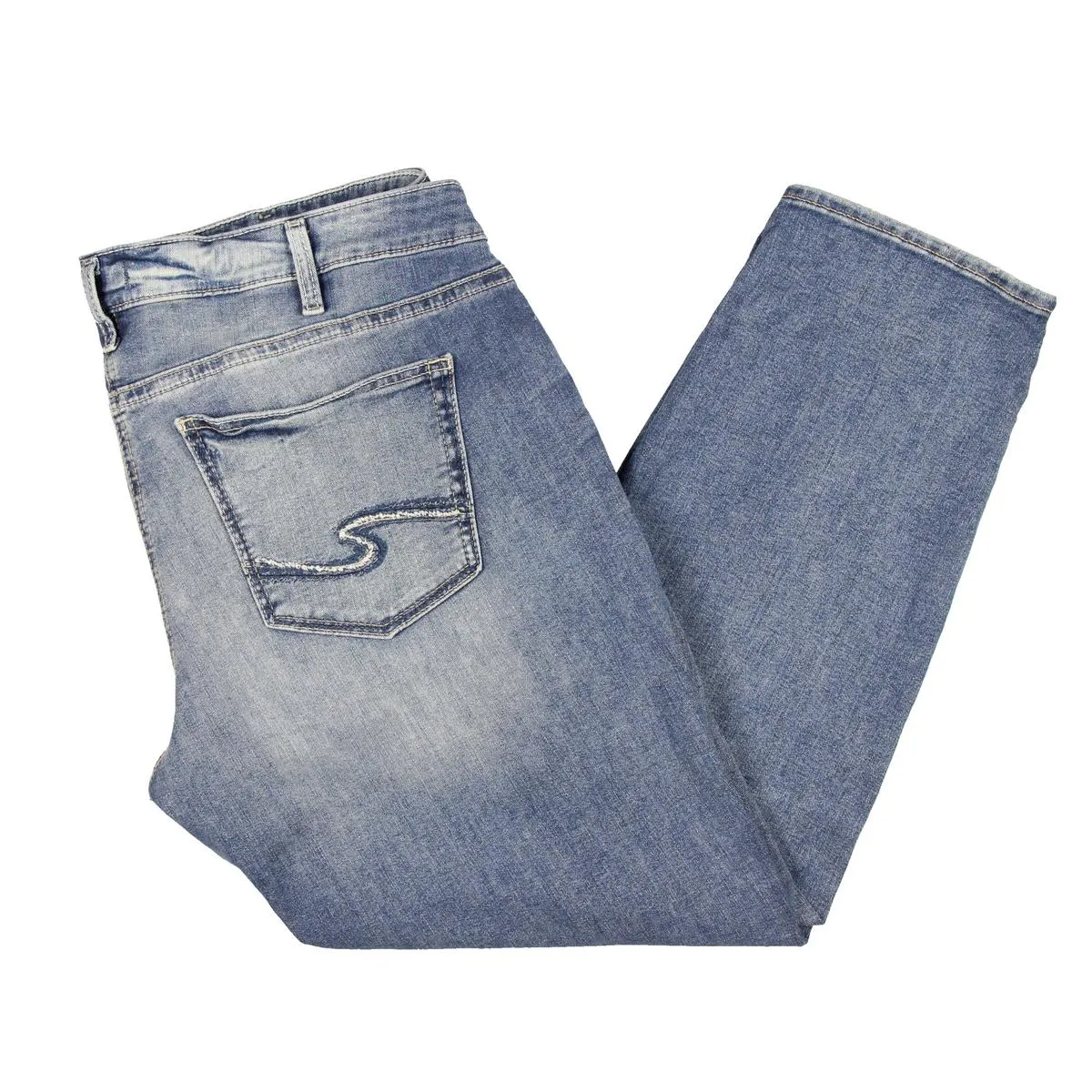 Silver Jeans Co. Womens Plus Low Rise Stretch Straight Leg Jeans