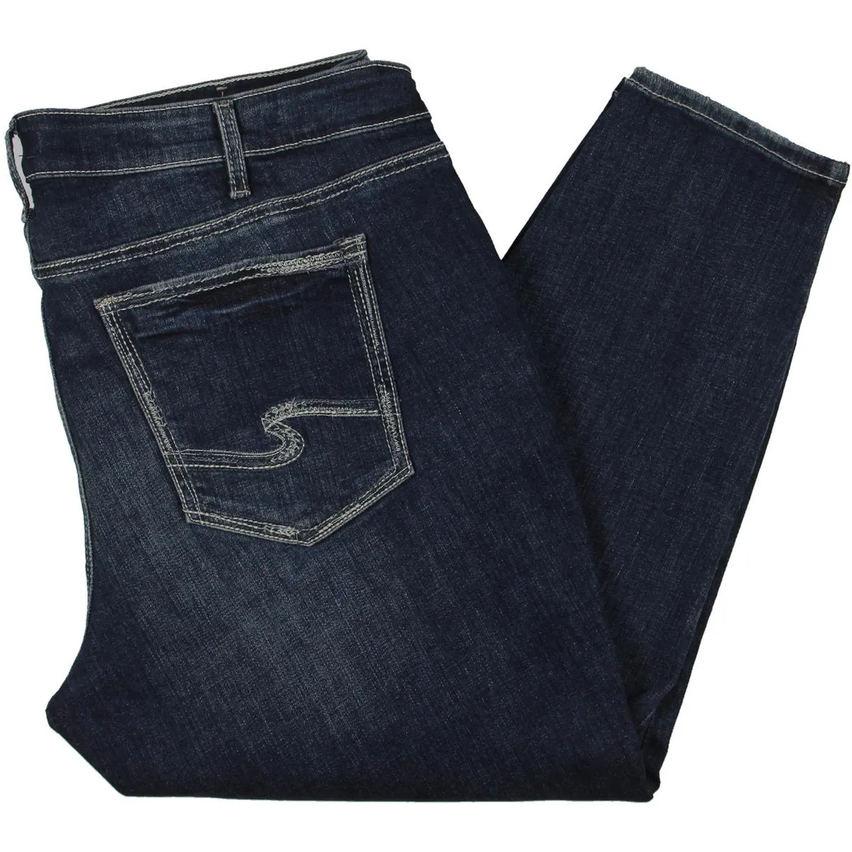 Silver Jeans Co. Womens Plus Mid-Rise Cropped Skinny Jeans