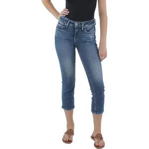 Silver Jeans Womens   Distressed Denim Capri Jeans