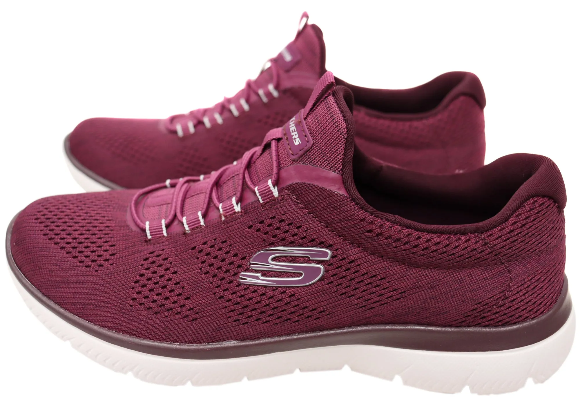 Skechers Womens Summits Fun Flair Memory Foam Slip On Shoes Skechers Shoes