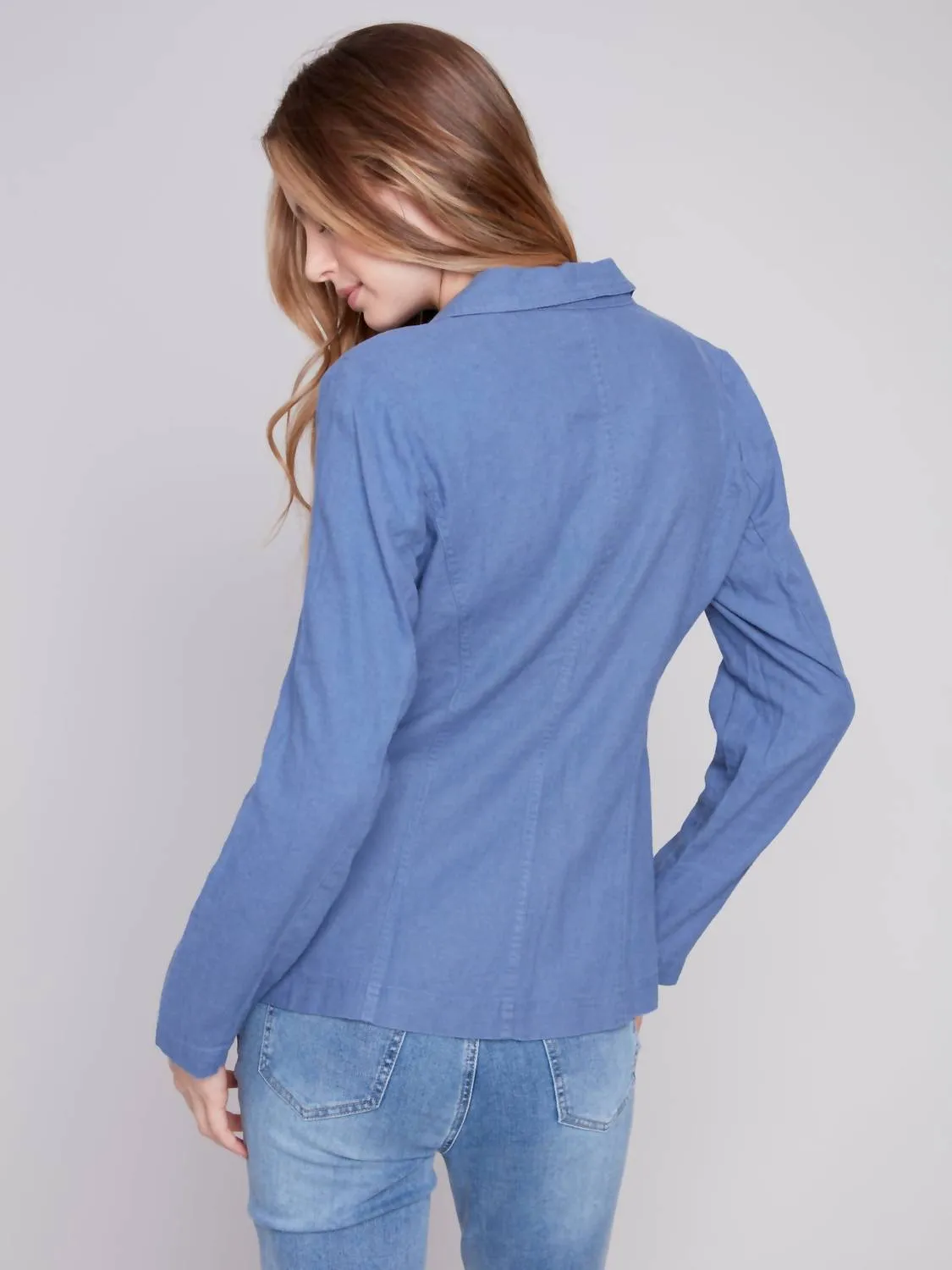 Solid Blazer In Denim