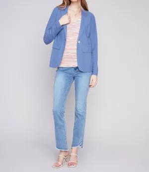 Solid Blazer In Denim
